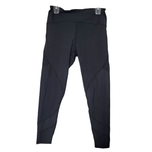 Black leggings with mesh detail on legs - Picture 1 of 15